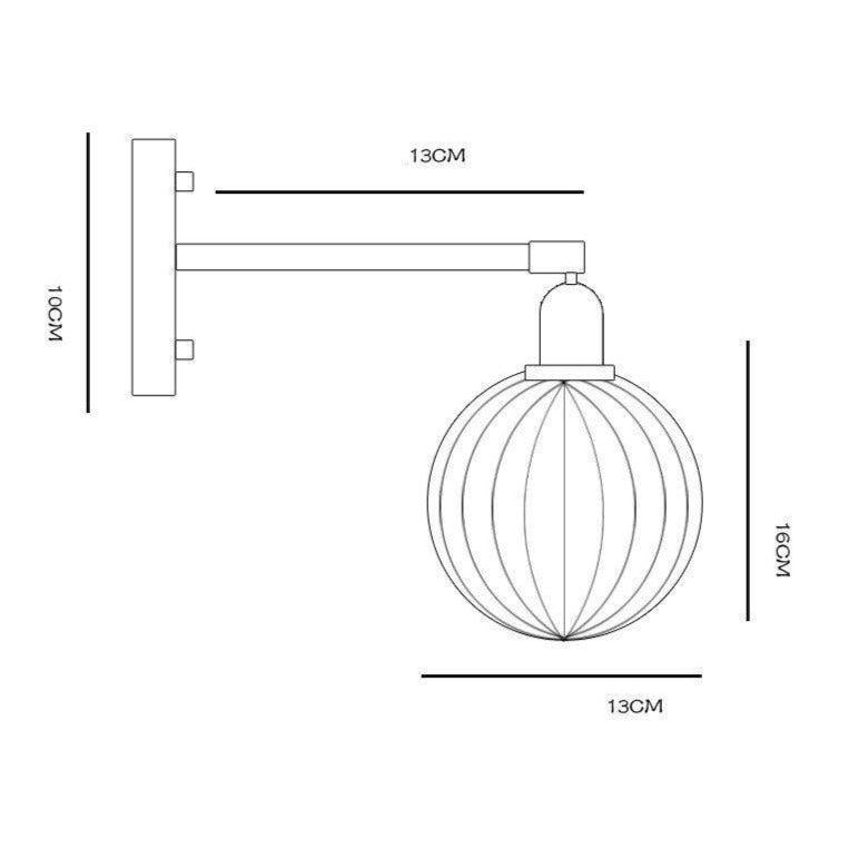 Applique murale design LED avec bras en métal et abat-jour en verre