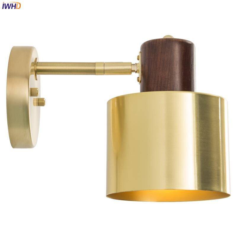 Applique murale LED en métal doré orientable