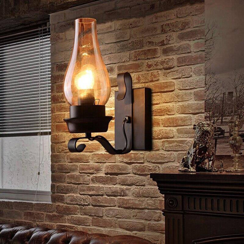 Retro LED-Wandleuchte aus Metall mit Leuchtmittel im Kerzenstil - vue 3 sur 4
