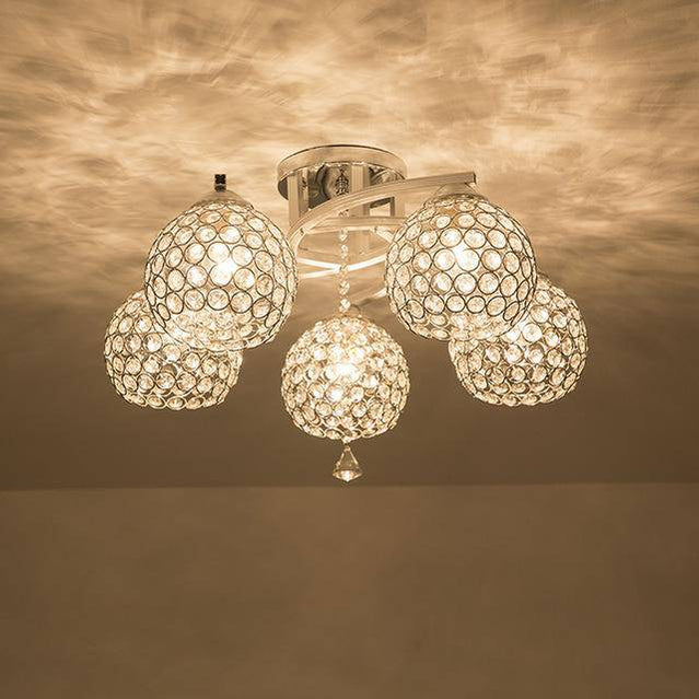 Plafonnier chromé en cristal Decor