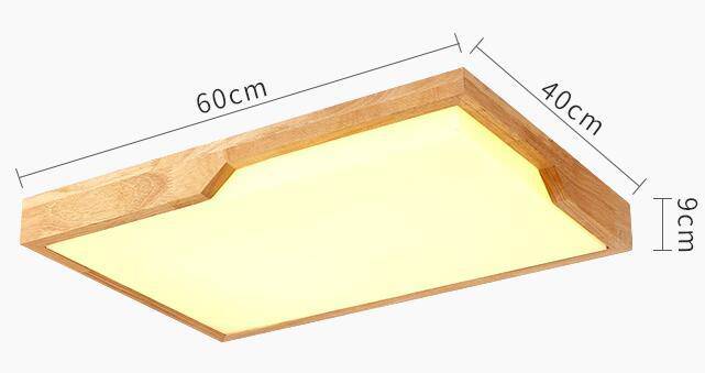 Plafonnier rectangle en bois à LED Tatami - vue 4 sur 5