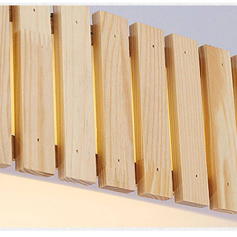 Plafonnier en bois à LED carré aux bords arrondis Simple - vue 3 sur 5