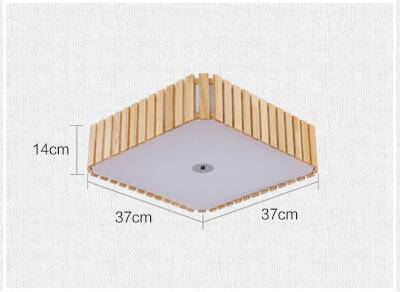 Plafonnier en bois à LED carré aux bords arrondis Simple - vue 5 sur 5