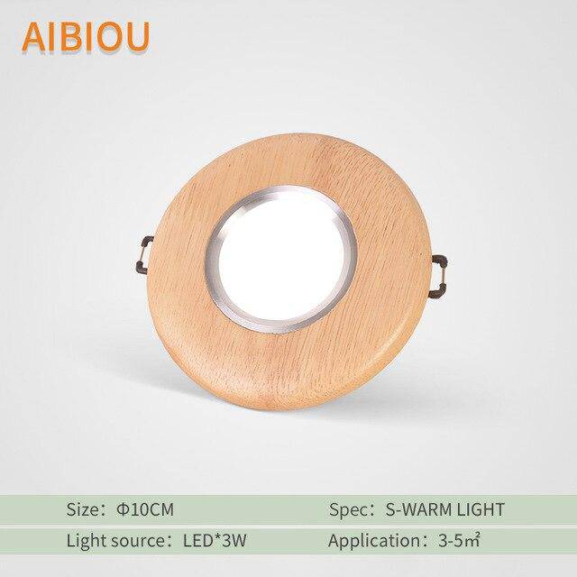 Plafonnier à LED spot en bois Aibiou