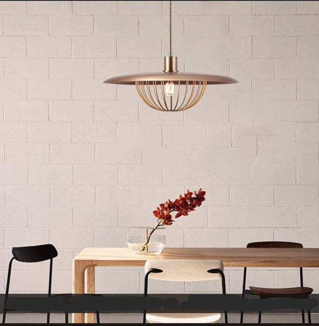 Suspension design cage dorée Long