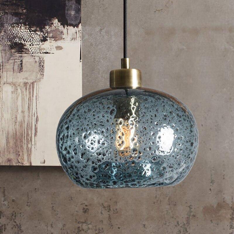 Suspension design LED arrondie en verre coloré Life