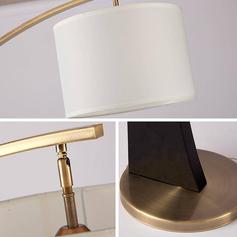 Lampadaire LED design doré arrondi et abat-jour Foyer - vue 5 sur 5