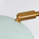 Lampadaire LED doré avec trois lampes turquoises