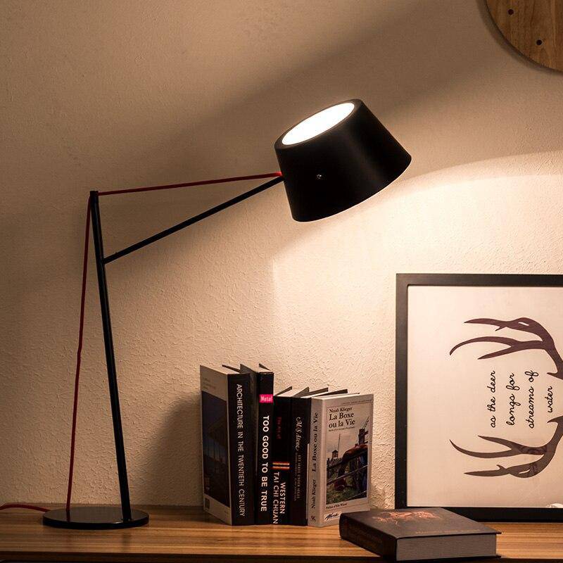 Lampe de chevet ou bureau design noir Long - vue 6 sur 5