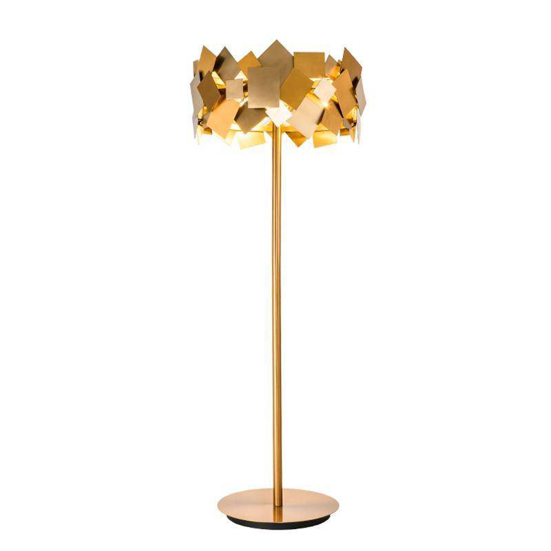 Lampadaire LED design luxe avec carrés dorés Decoration - vue 4 sur 6