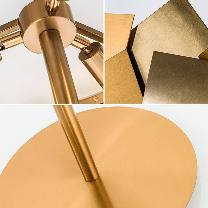 Lampadaire LED design luxe avec carrés dorés Decoration - vue 6 sur 6