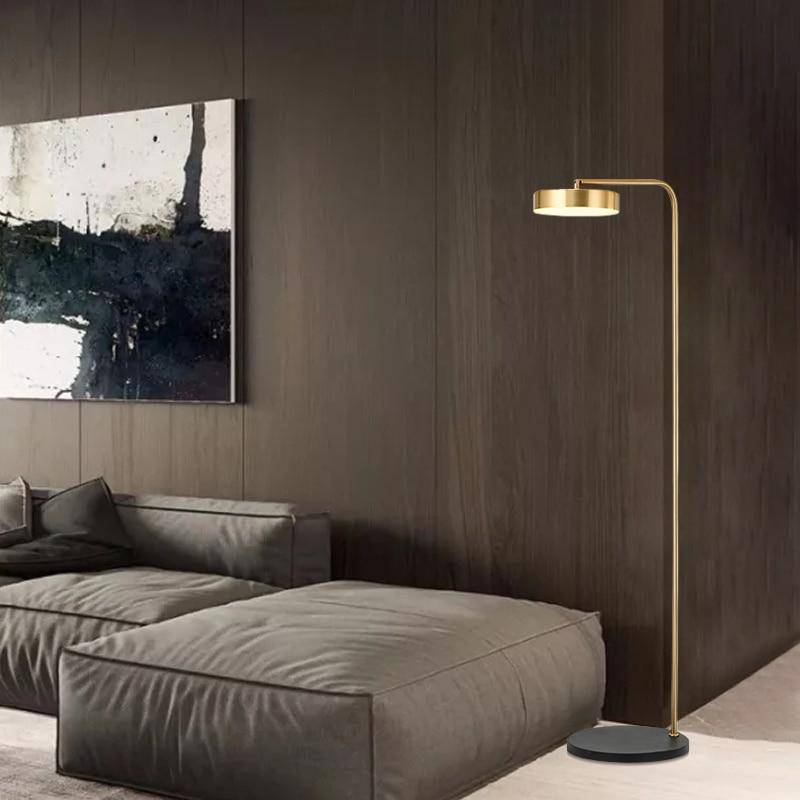Lampadaire design doré arrondi Study - vue 9 sur 12