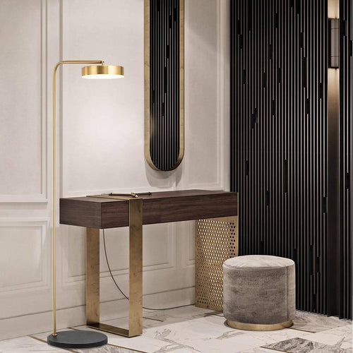 Lampadaire design doré arrondi Study