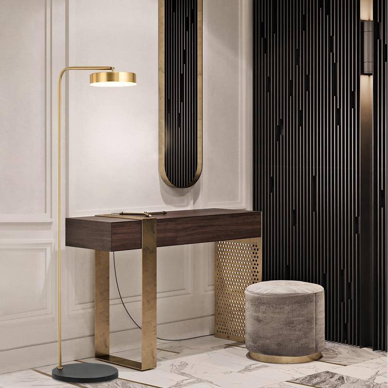 Lampadaire design doré arrondi Study - vue 4 sur 12
