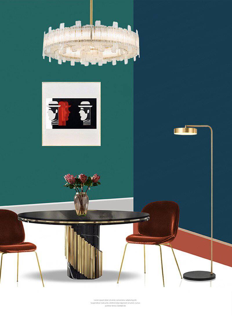 Lampadaire design doré arrondi Study - vue 12 sur 12