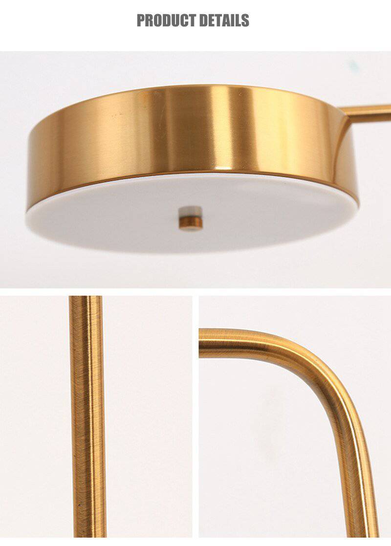 Lampe de chevet ou bureau doré arrondi Study