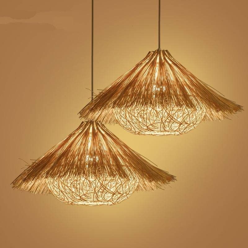 Suspension triangle en paille tissé Woven - vue 4 sur 9