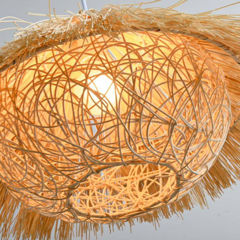 Suspension triangle en paille tissé Woven - vue 6 sur 9