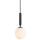 Suspension design boule en verre à LED et support cylindrique