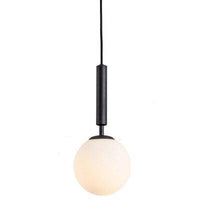 Suspension design boule en verre à LED et support cylindrique