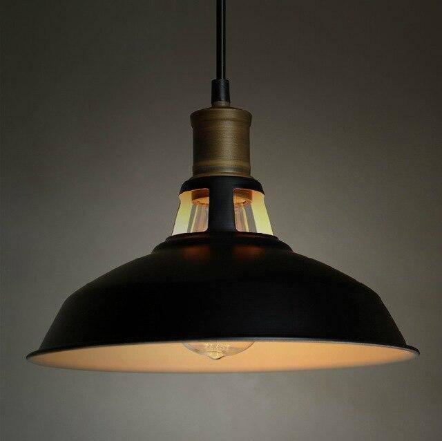 Suspension vintage conique en métal Edison - vue 3 sur 3