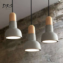 Suspension design style ciment et base colorée Nordic