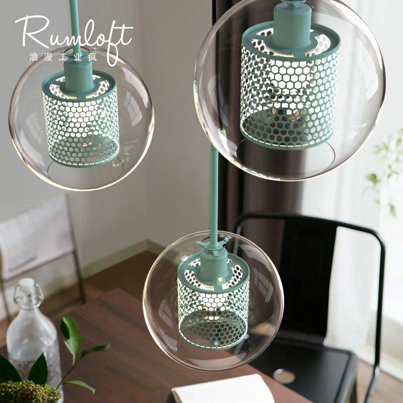 Suspension design à LED cage dans boule en verre - vue 5 sur 9