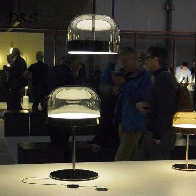 Suspension design en verre et chromée à LED Single