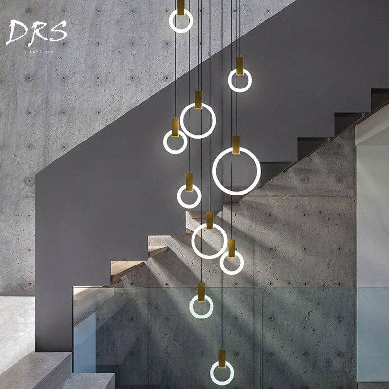 Suspension design cercle éclairé scandinave
