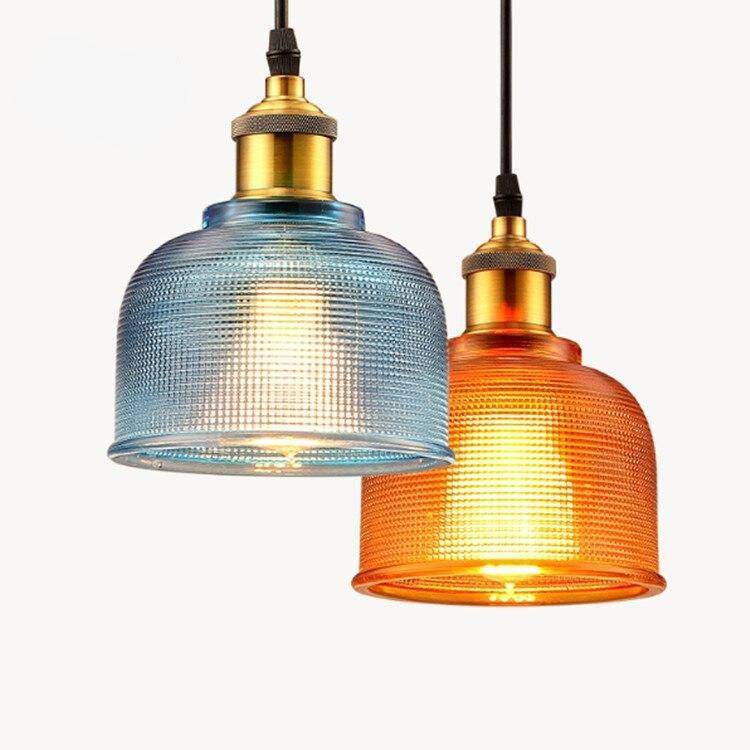 Suspension design en verre de couleur et support doré Coffee