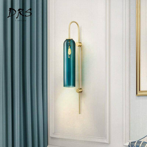 Applique tube en verre et base dorée Room