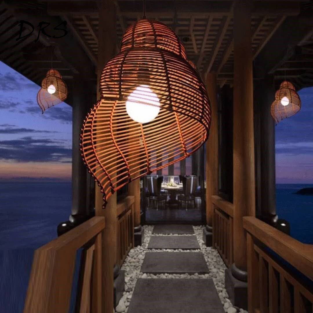 Suspension spirale en bois Asian - vue 4 sur 8