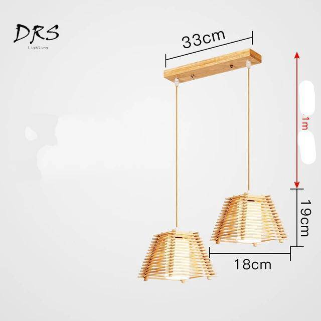Suspension LED cage conique en bois - vue 5 sur 10