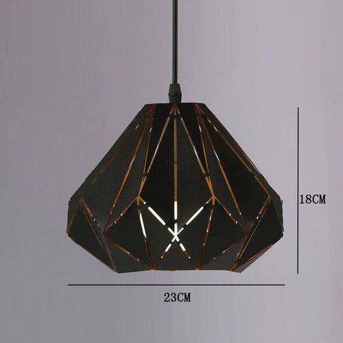 Suspension design rétro en métal noir Loft