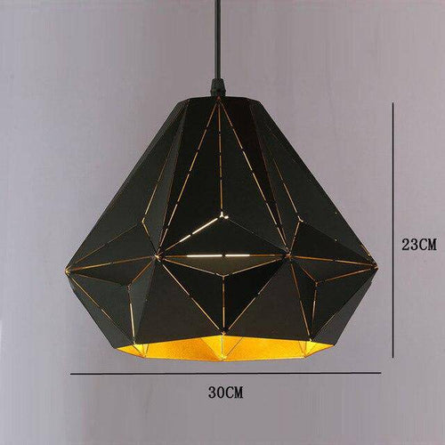 Suspension design rétro en métal noir Loft