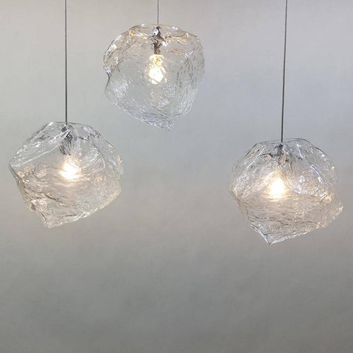 Suspension style glaçon en verre