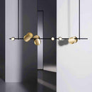 Suspension design à LED en métal et disque doré Luxury