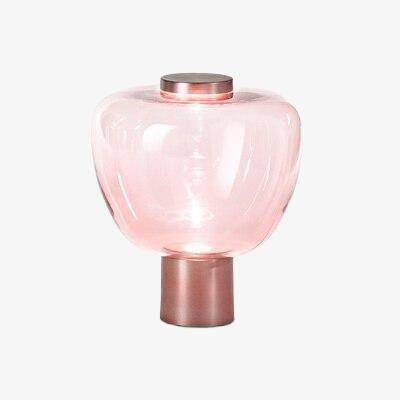 Design-Tischlampe LED mit minimalistischem Lampenschirm aus verformtem Glas