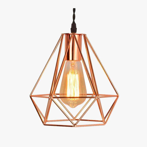 Suspension cage diamant vintage rose ou noir