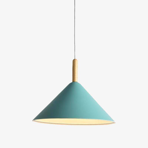 Suspension conique design LED en bois et métal de couleur Nordic