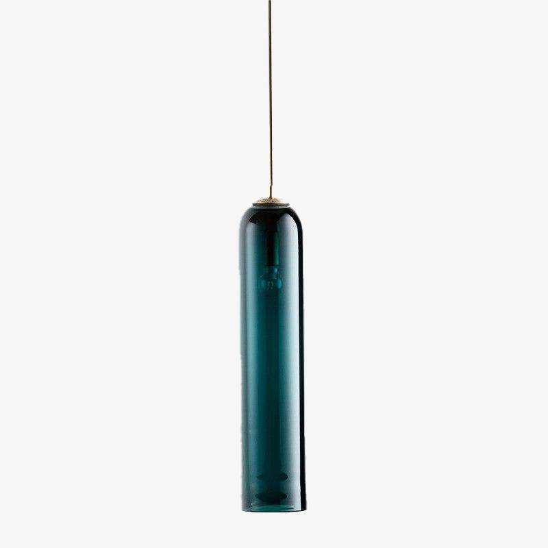 Suspension design à LED cylindre en verre Creative