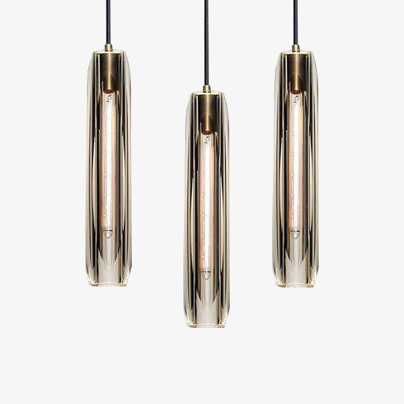 Suspension design à LED en forme de cristal allongé et verre de couleur Lofty - vue 5 sur 9