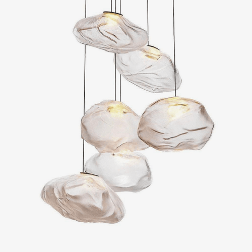 Suspension design à LED en verre soufflé style hang