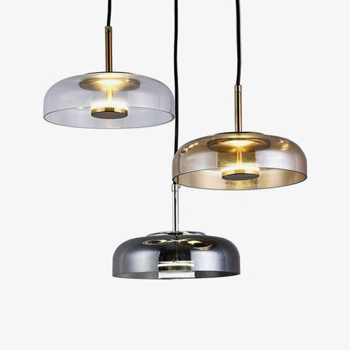 Suspension design arrondie en verre fumé Loft LED