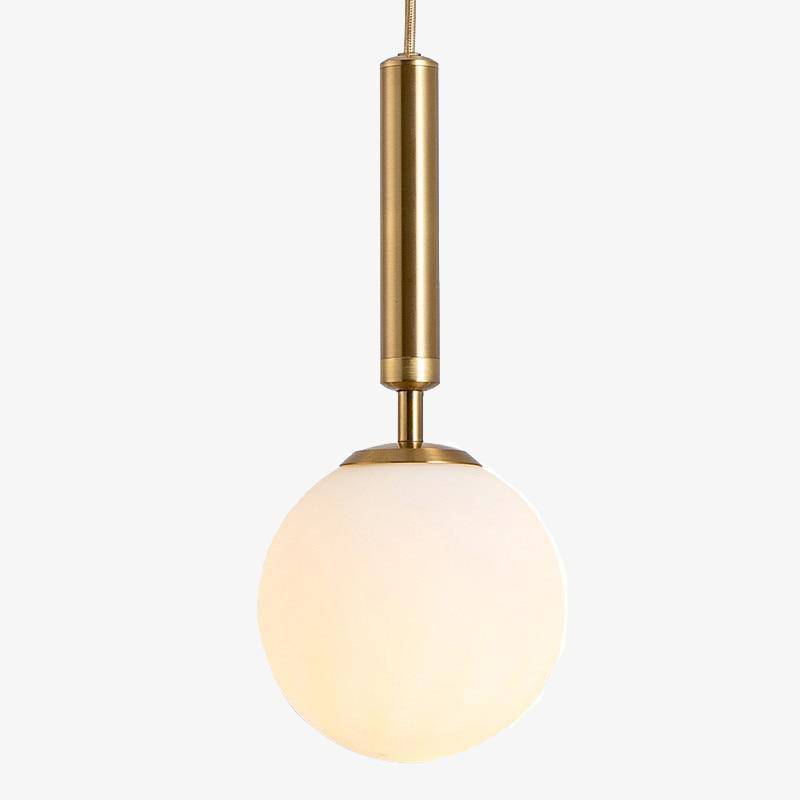 Suspension design boule en verre à LED et support cylindrique - vue 2 sur 8