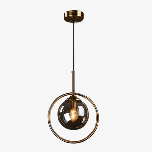 Suspension design boule en verre fumé Hang