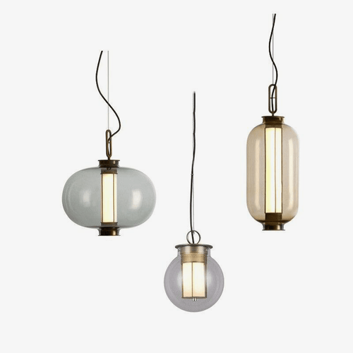 Suspension design boule en verre fumé Loft