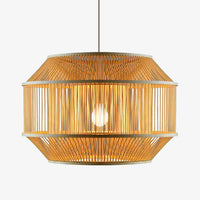 Suspension design cage en bambou Zen