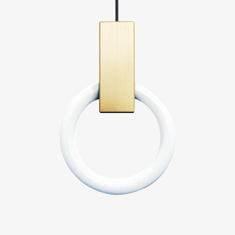 Suspension design cercle éclairé scandinave