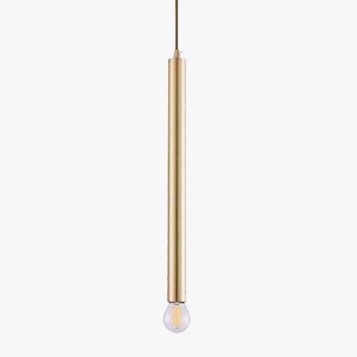 Suspension design cylindre doré à LED Simple